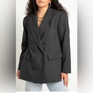 Eloquii gray double breasted pinstriped blazer. NWT
